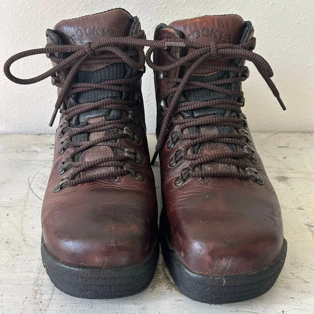 Vintage Rocky 6114 Steel Toe Waterproof Leather Work Boots hiking outdoor 9.5 W